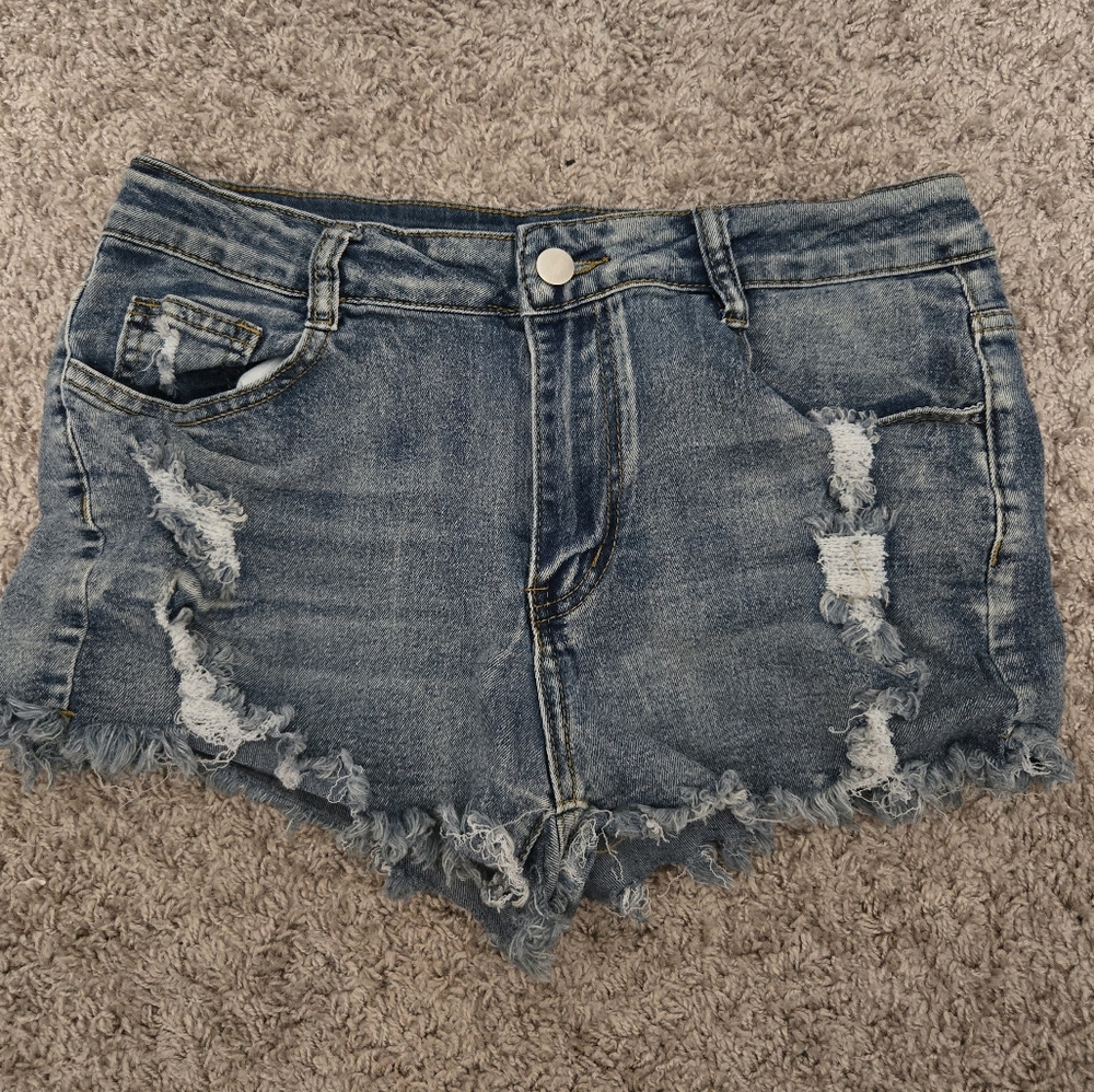 Denim Distressed Women Shorts